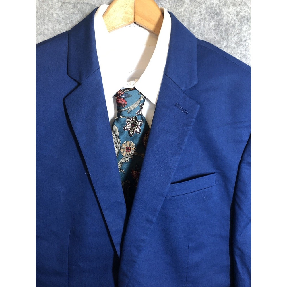 Express Suit Jacket Mens 42 Blue Stretch Photographer Slim Fit Business